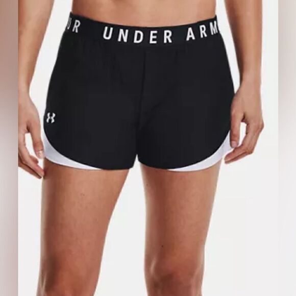 Underarmour Women's UA Play Up 3.0 Shorts Black / White NWT Size X-Large - Picture 1 of 10